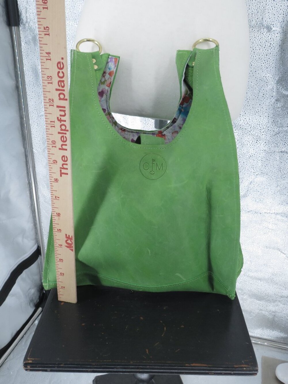 Cry Freedom Missions Matcha Green Leather Hobo Shoulder Bag Medium